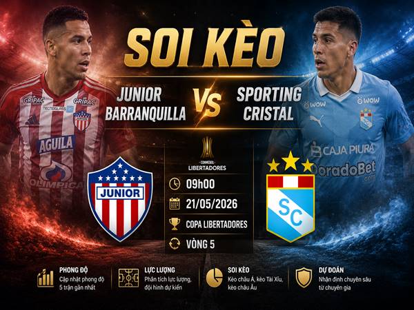 Soi kèo bóng đá Junior Barranquilla với Sporting Cristal, 09h00 ngày 21/05